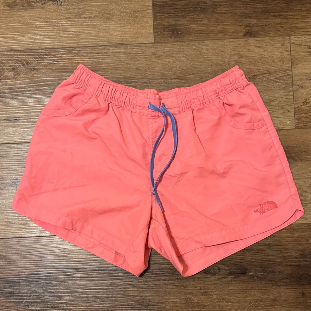 The North Face Pink Shorts with Blue Drawstring